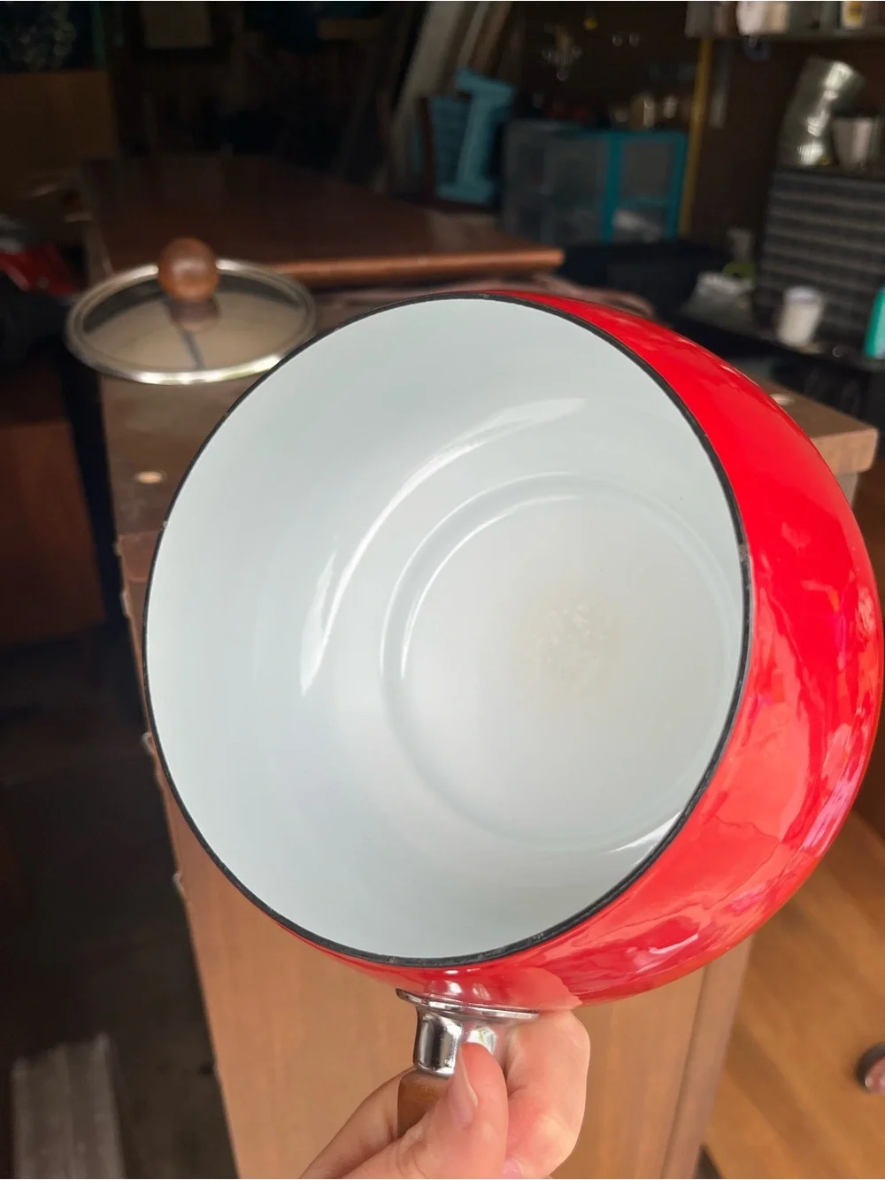 Vintage Red MCM Fondue Pot